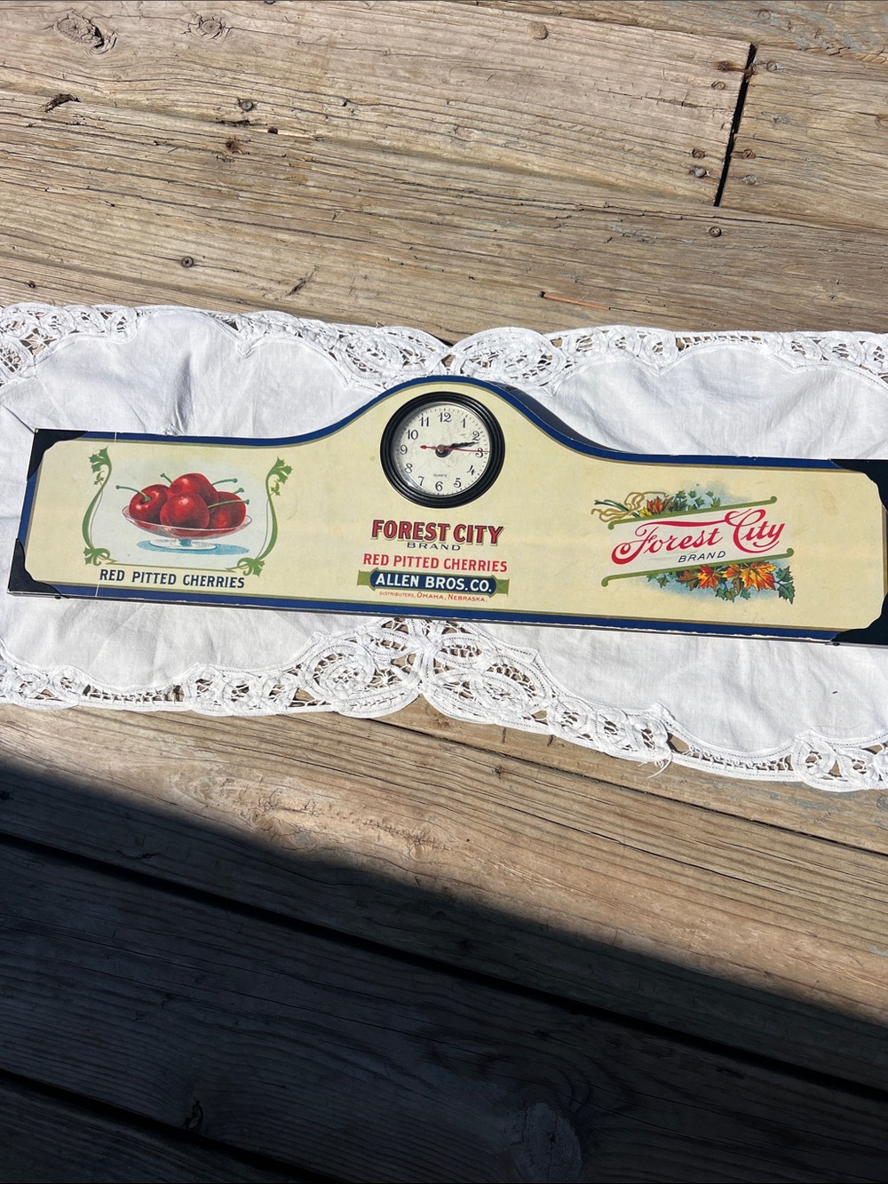 Forest City Red Pitted Cherries Wall Clock Sign